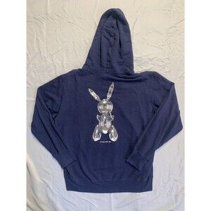 Uniqlo Jeff Koon Rabbit Art Graphic Pullover Hoodie Men L Blue